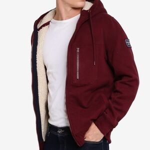 Abercrombie and Fitch Hooded Jacket with Sherpa Lining Size Small